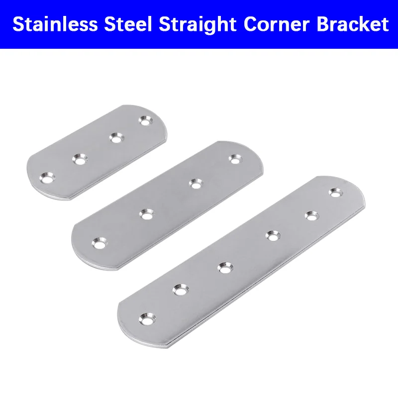 4PCS Stainless Steel Angle Bracket, Right Angle Support Fixing Plate, Triangle Iron I-Shape Plate Connector Hardware Accessories