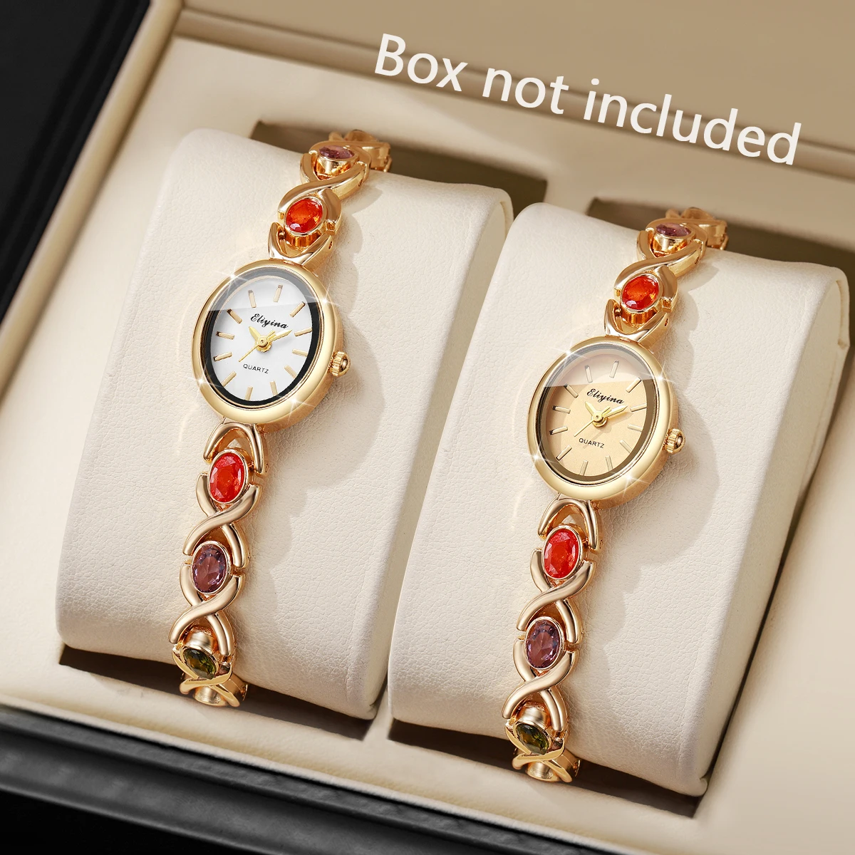 

2 шт. модные женские часы со стразами, комплект роскошных браслетов с ремешком, женские кварцевые наручные часы с овальным циферблатом Reloj Mujer (без коробки)