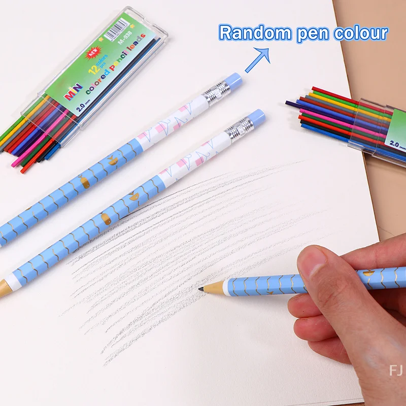 [YU] 1 Zestaw Ołówków Krawieckich do Znaczenia Materiałów 12 Kolorów Wkłady Wielokrotnego Użytku Wymienne Rdzenie do Pisania DIY Akcesoria do Szycia