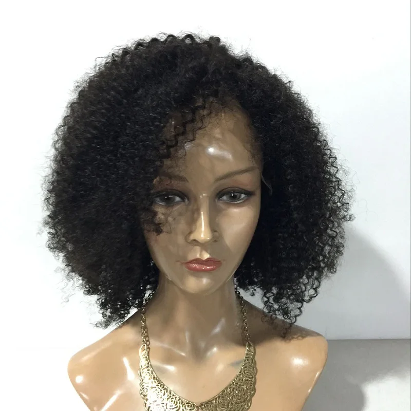 

Short Bob Soft 180Density Kinky Curly Black Deep Lace Front Wig For Women With Baby Hair Glueless Synthetic Preplucked Daily