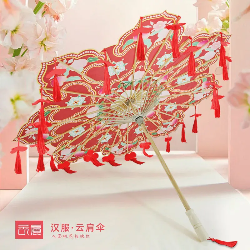 

Wedding Hanfu Umbrella National Cloud Shoulder Irregular Umbrella Octagonal Ancient Dance Prop Decorative Cosplay Umbrella