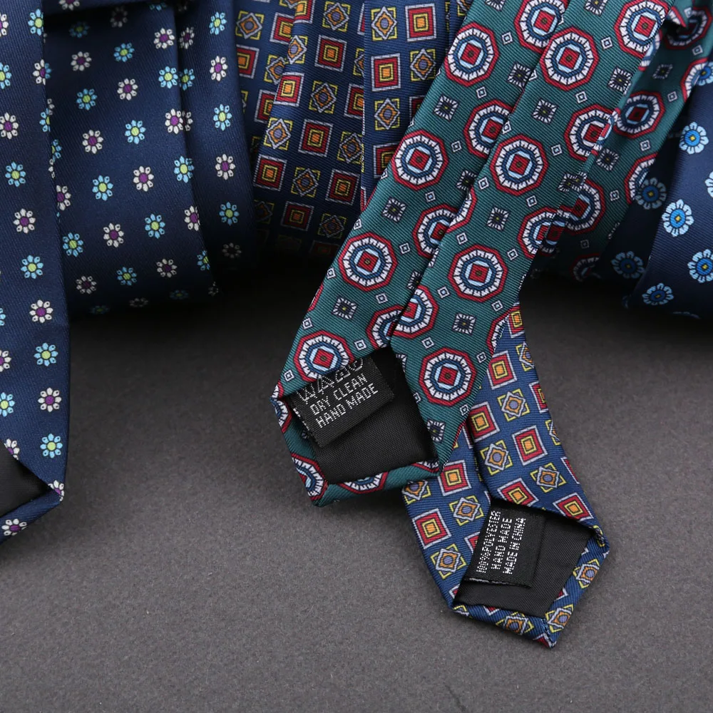Classic Neck Tie Men's Imitation Silk High Quality Ties Soft Novel Polka Dot Floral Neckties Business Wedding Accessories Gift