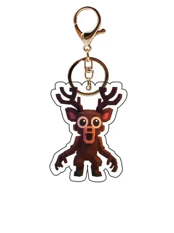 New Game 99 nights In The Forest Keychain Bag Accessories Acrylic Pendant 99 nights In The Forest Deer Owl KeyRing Fans Gifts