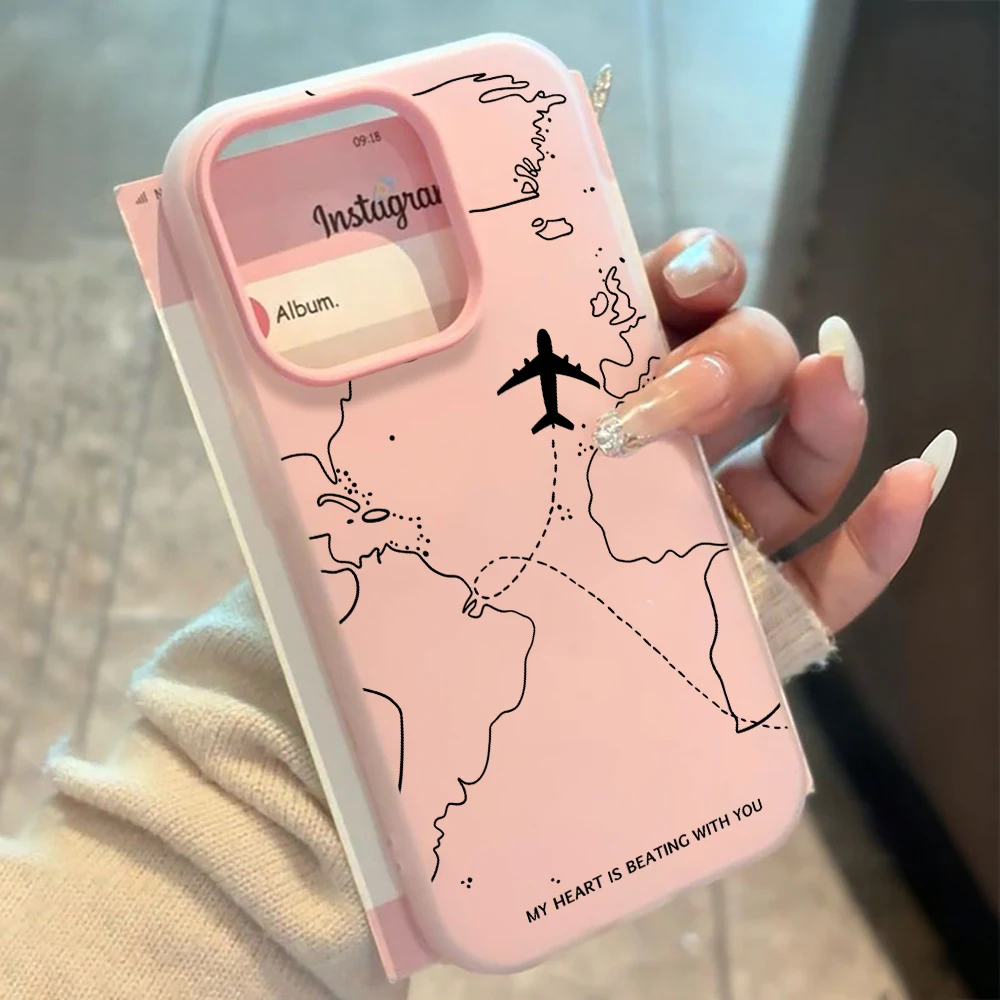 Für iPhone 17 15 16 14 Pro Max Hülle Plus Flugrouten INS Cover Für iPhone 13 11 12 ProMax XS XR XS 8 Plus Bonbonfarben Hüllen – Detail 1