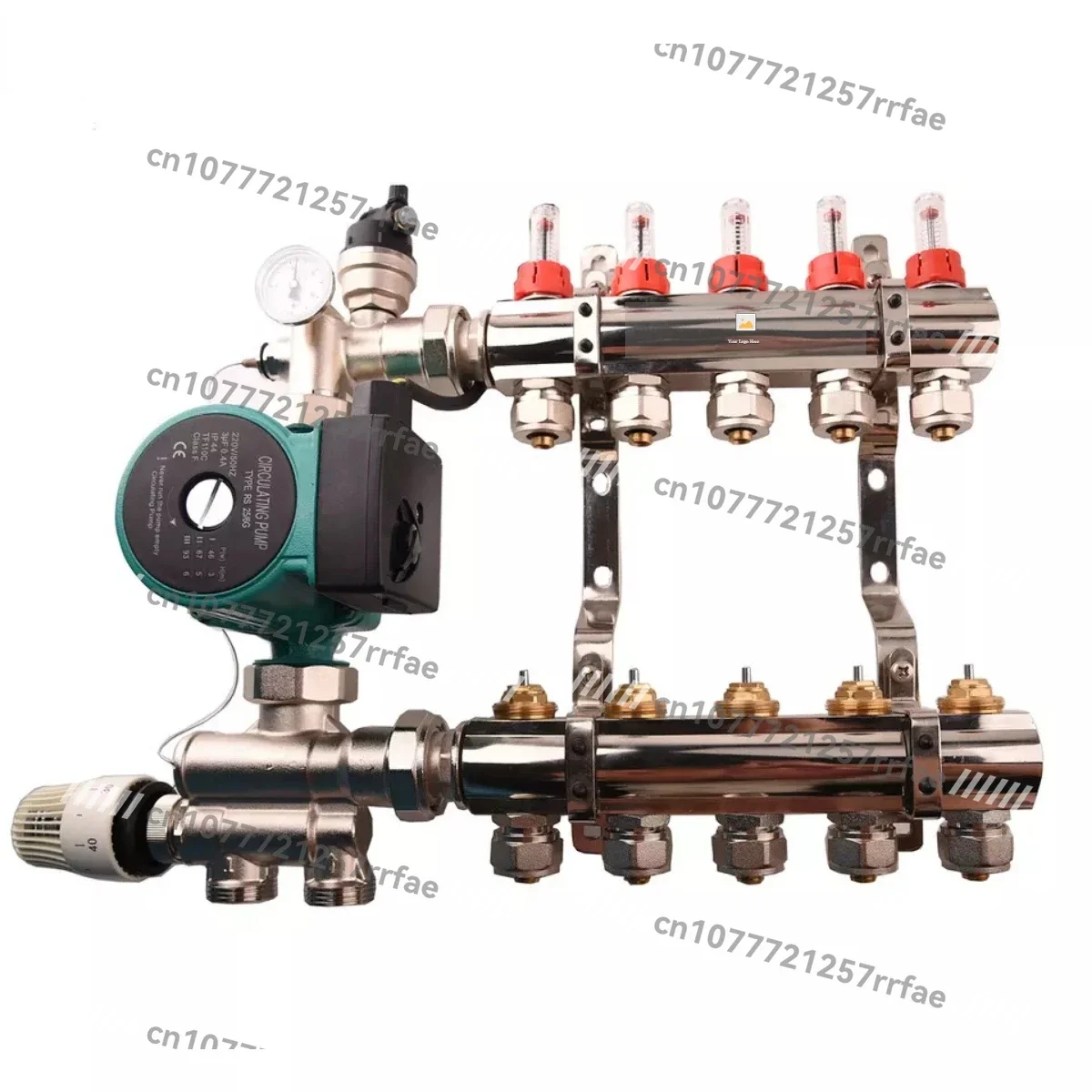 water valve underfloor heating system brass plumbing radiant distribution manifolds with flow meter