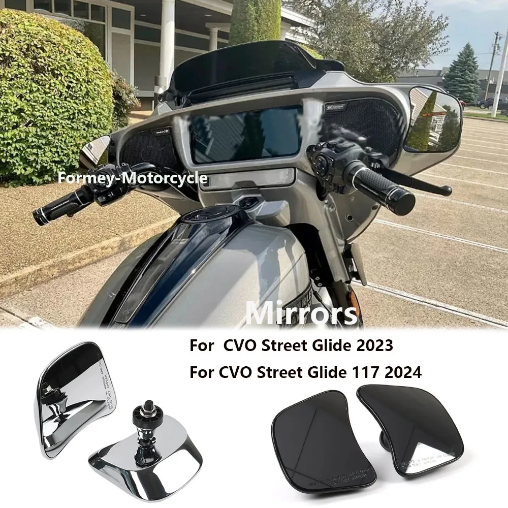 

Motorcycle Mirror Right Left Rearview Rear View Mirrors Glass Back Side For Harley CVO 121 Street Glide 2023 2024 FLHXSE Models
