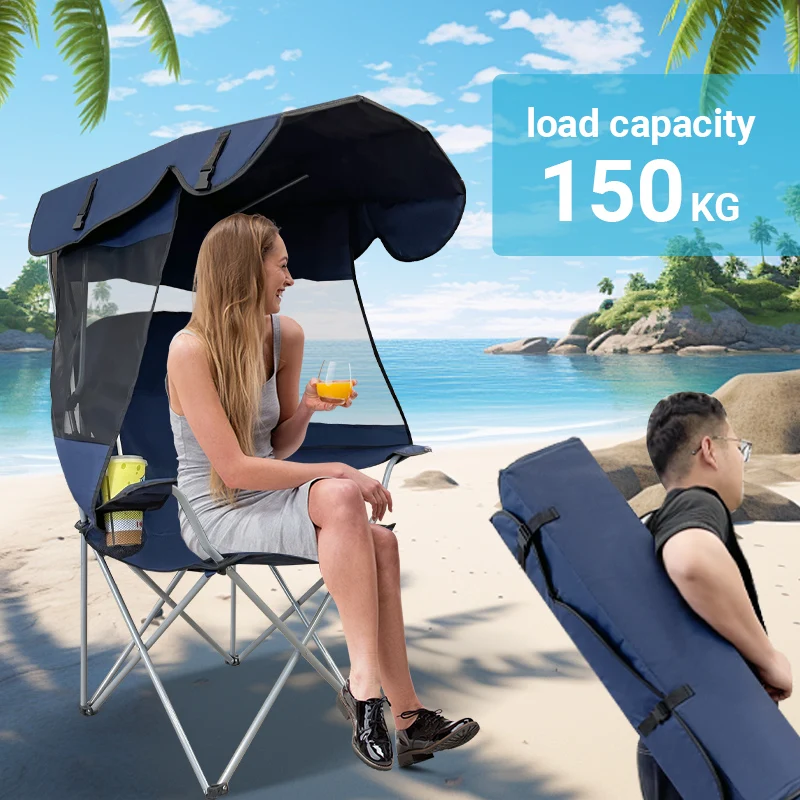 Outdoor camping fishing park and bedroom portable high-color roof chair armchair - lightweight folding chair with roller blinds