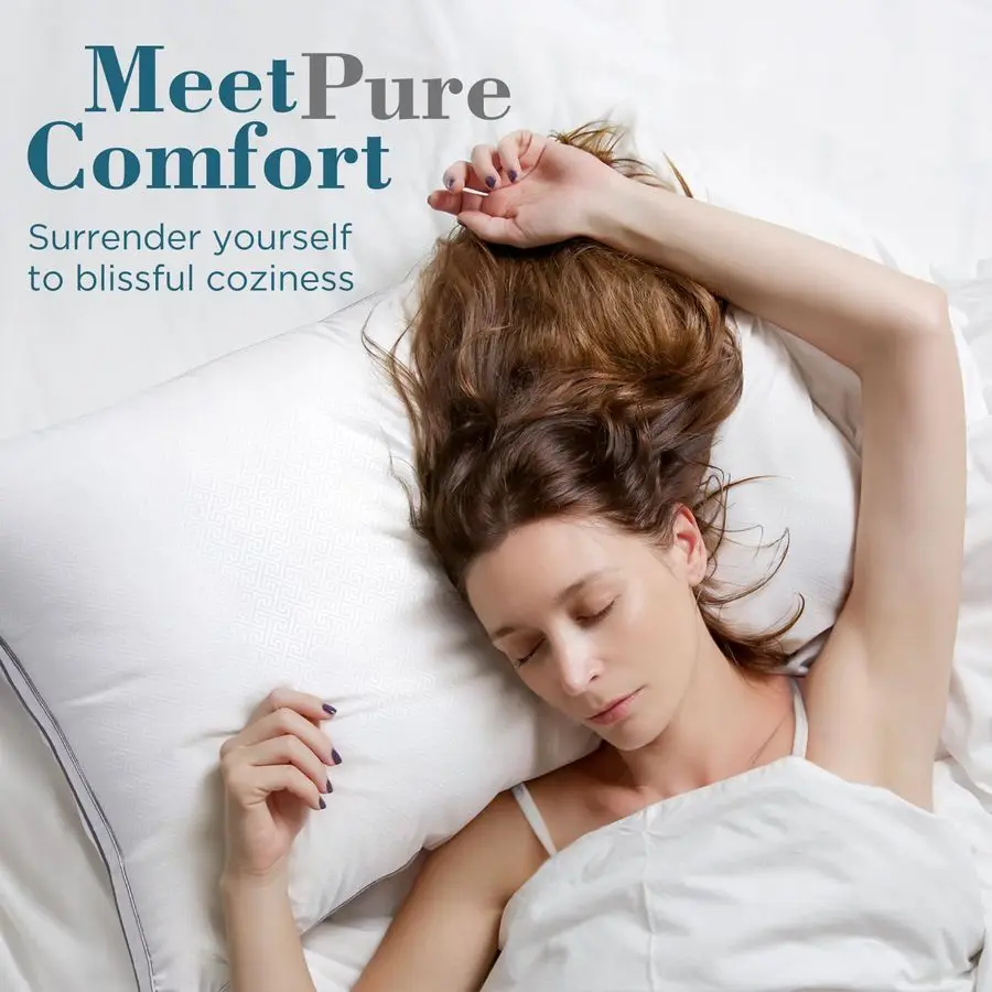 

Подушки Queen Size, комплект из 2 штук, гостиничное качество, с наполнителем из искусственного пуха, с боковыми вставками, для сна на боку, спиной или на животе, белые