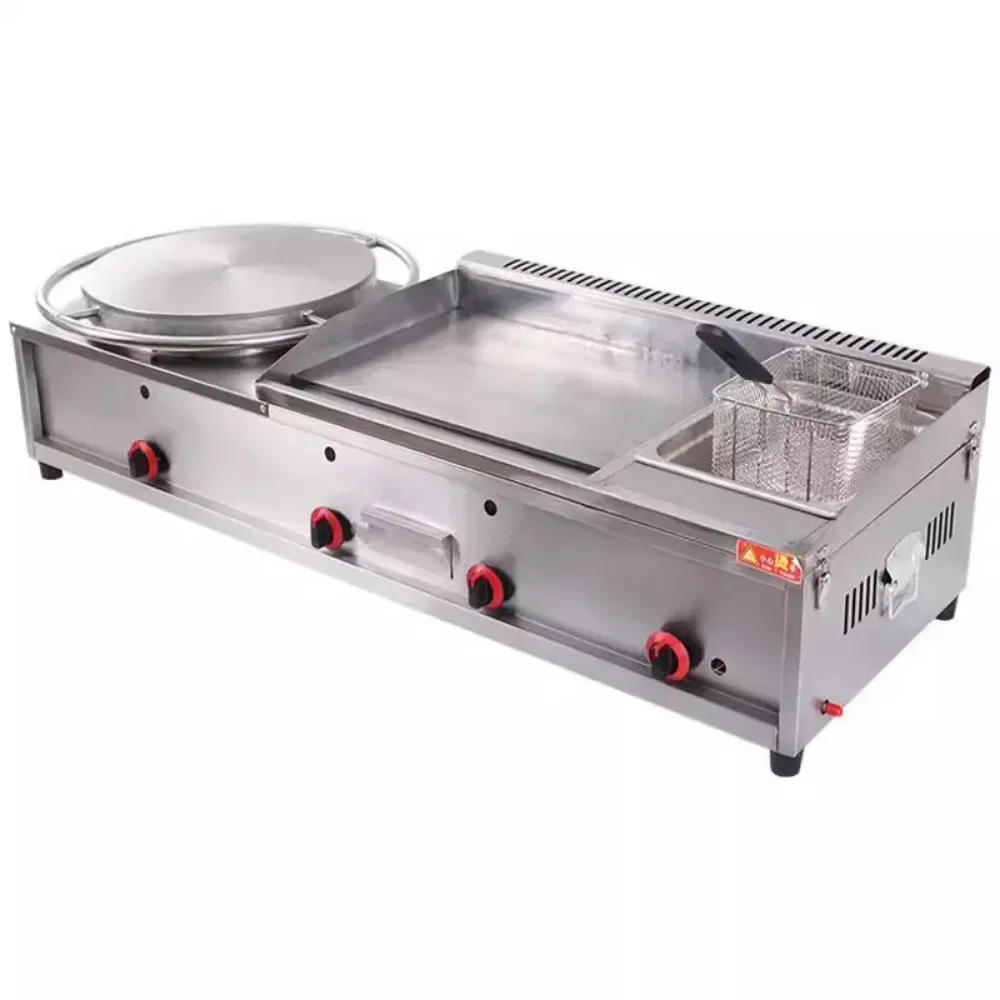 

Commercial All in One Pancake Grill Combo Machine Stall Combination Stove