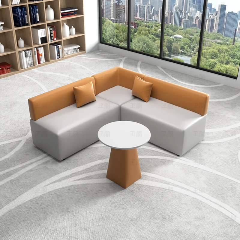 ركن الاستقبال الترفيهي بسيط وحديث مكتب المبيعات مؤسسة التدريب مكتب الاستقبال اللوبي منطقة الراحة مزيج أريكة الإبداعية #2