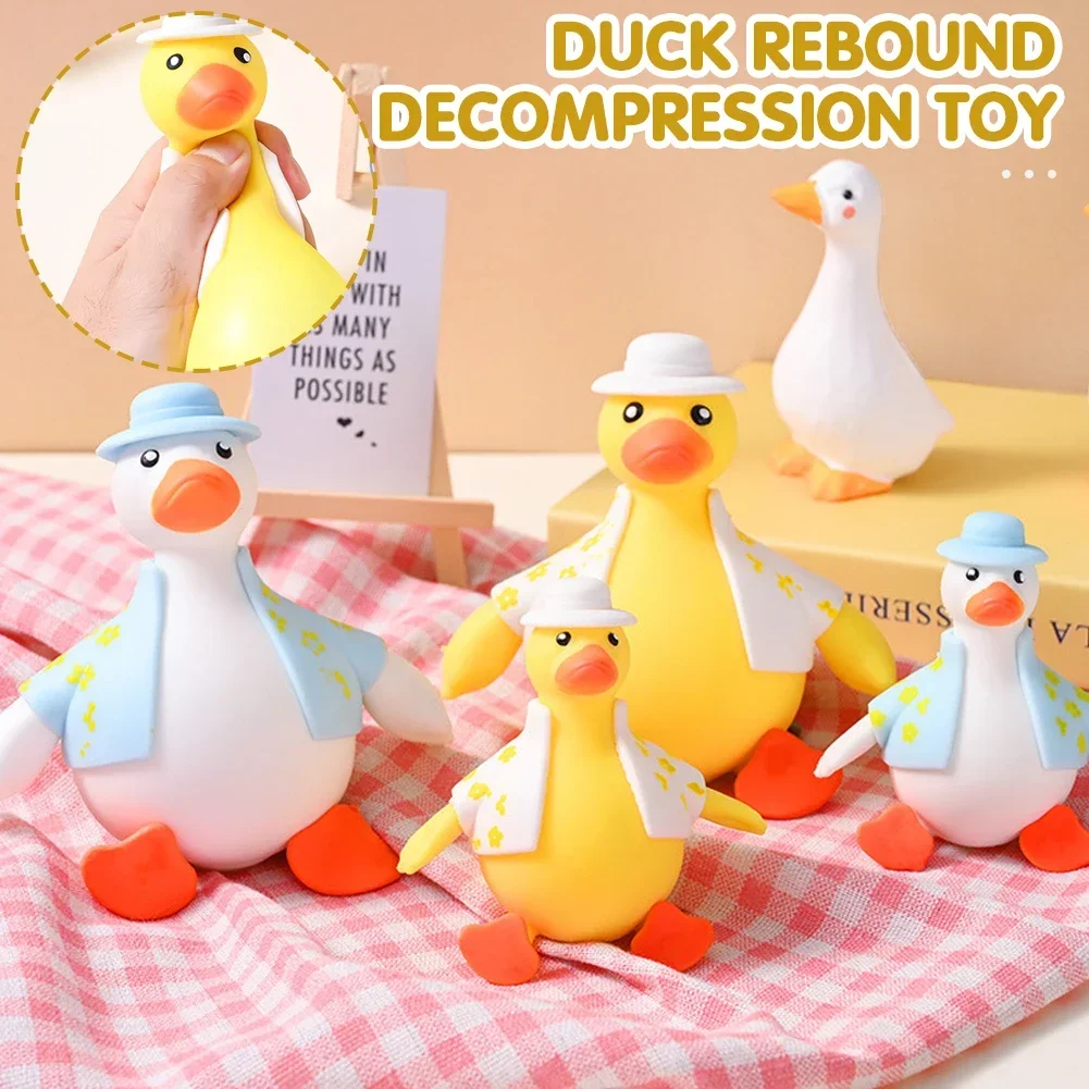 Stress Relief Toys Dress Up Duck Children's Toys Cute Reboundable Duck Dress-Up And De-Stressing Duck Fidget Toys Squeeze Gifts