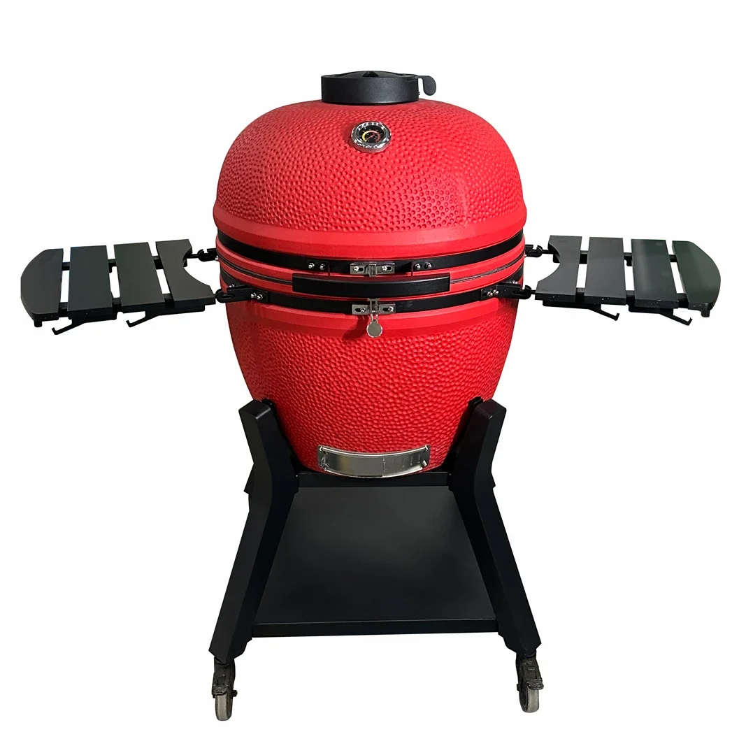 27-Inch Kamado Ceramic BBQ Grill XXL Home Kitchen Backyard Outdoor Use Cookware Set for Charcoal BBQ and InchSmoker