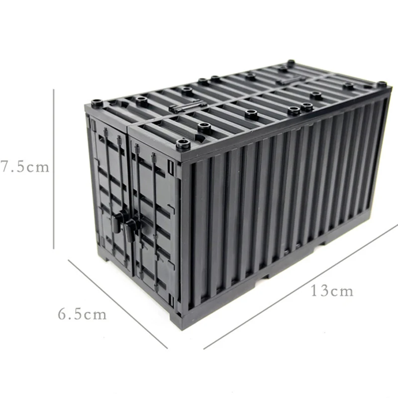 Military Container Scene Building Block Accessories Toys Harbour Wharf Freight Center