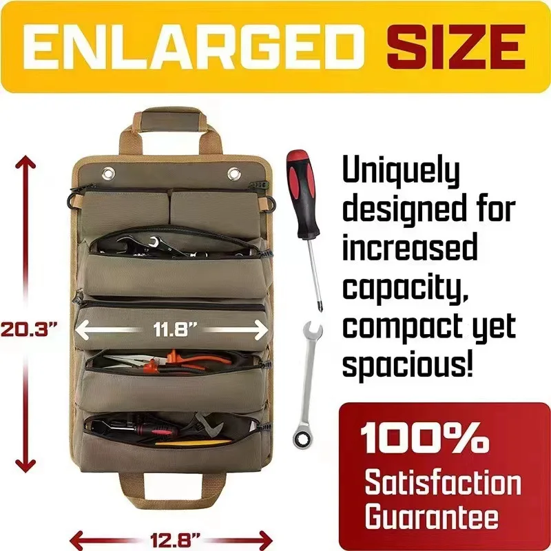 Car Back Seat Organizer Storage Bag Large Capacity Auto Multiues Tools Storage Bag Waterproof Hardware Kit Multifunctional Bag