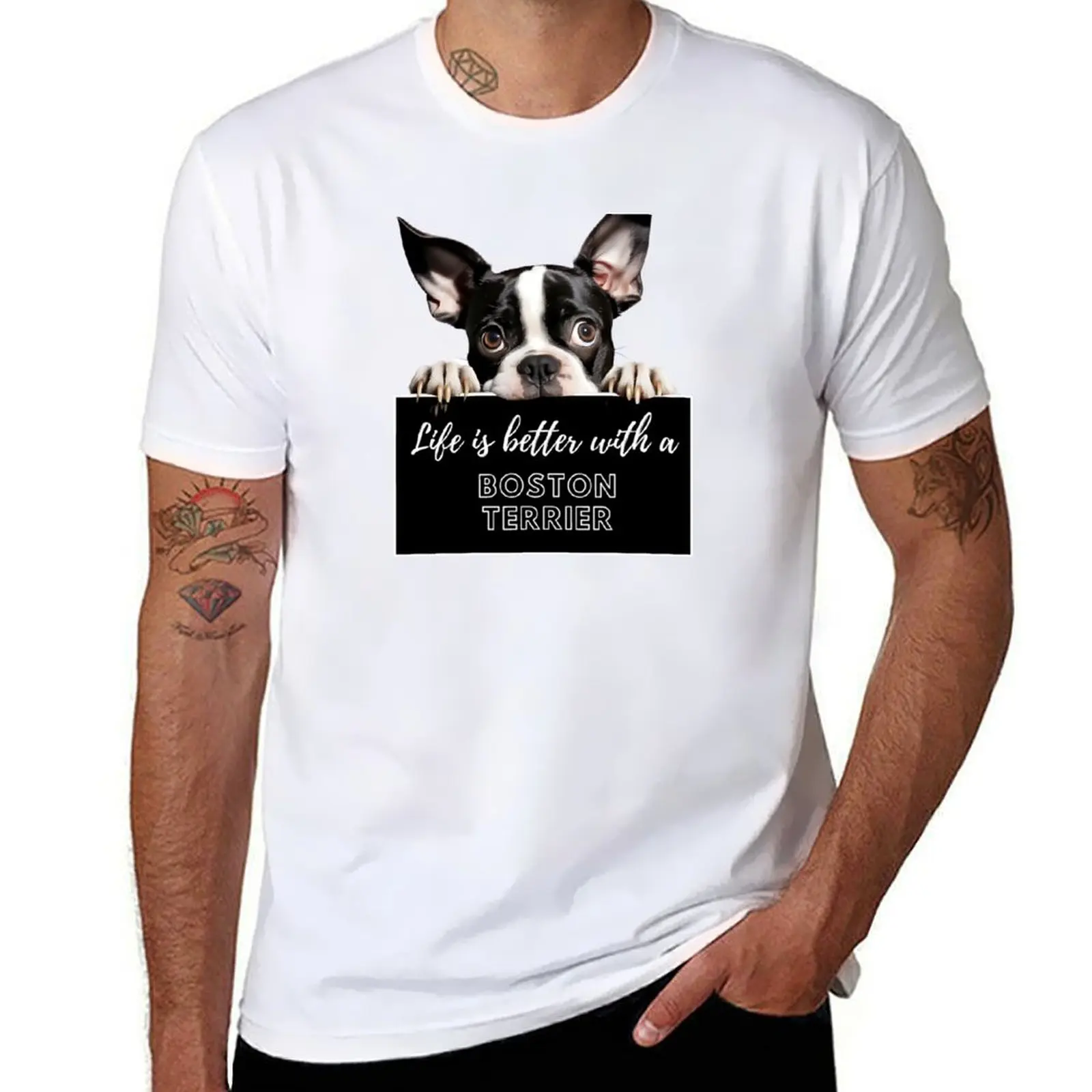 Boston Terrier, Boston Terrier Lover T-Shirt man t shirts graphic man t shirt designer man t shirt heavy cotton T-Shirt
