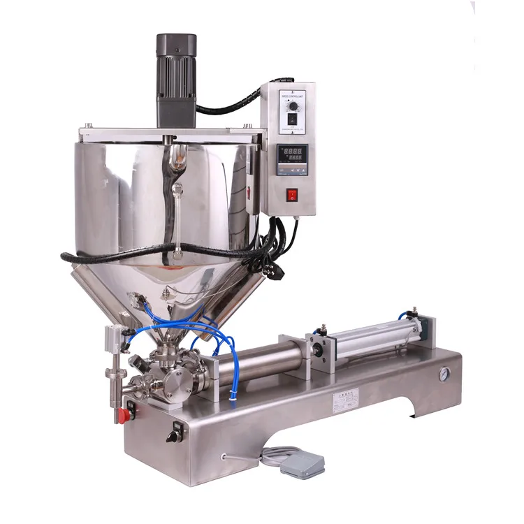 

Automatic Piston Mixing Heated Tank With Filling Machine Semi-Automatic Paste Peanut Butter Filler For Oil Plastic Packaging