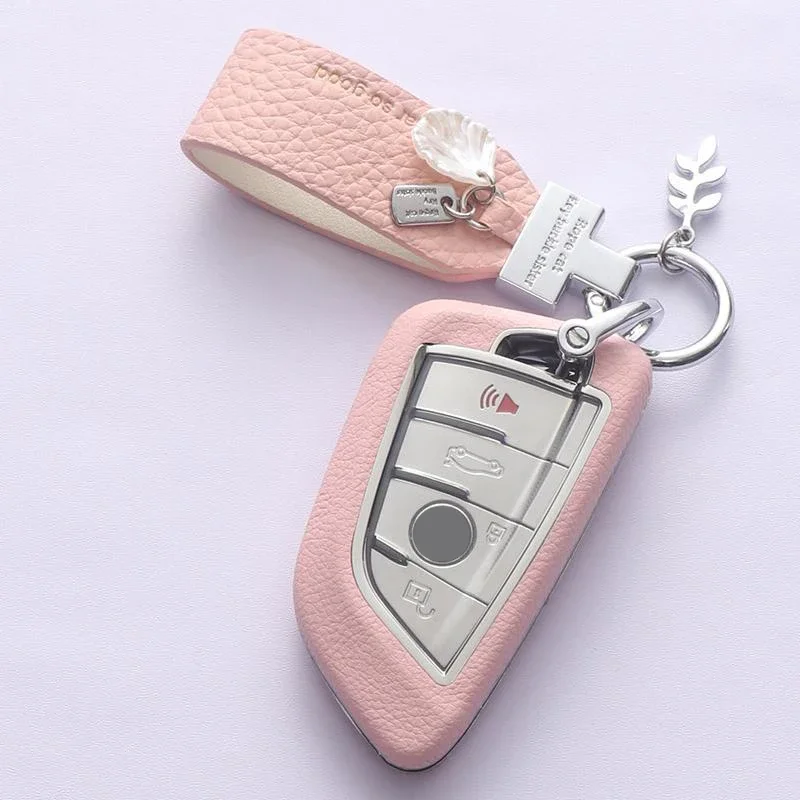 Women Car Key Case Cover Shell Fob PU Leather for BMW 2 3 5 7 Series X1 X3 X5 X6 F45 F46 G20 G30 G32 G11 G12 F48 G01 F15 F85 F16