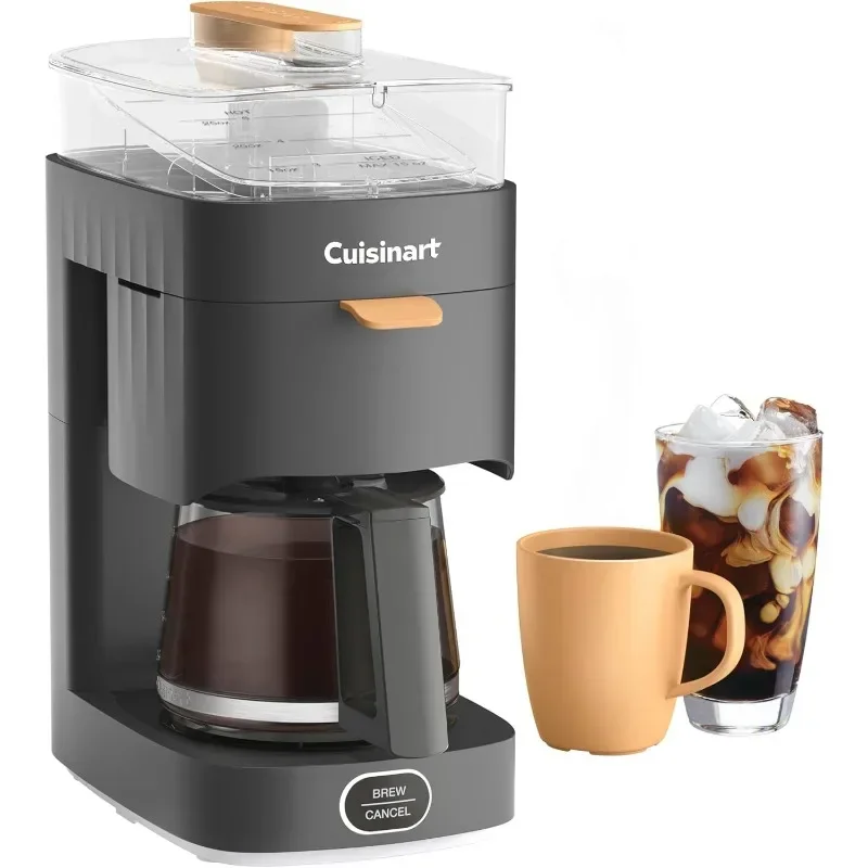 5-Cup Coffee Maker with dripless pour spout and knuckle guard, Removable 25oz. water, one touch operation