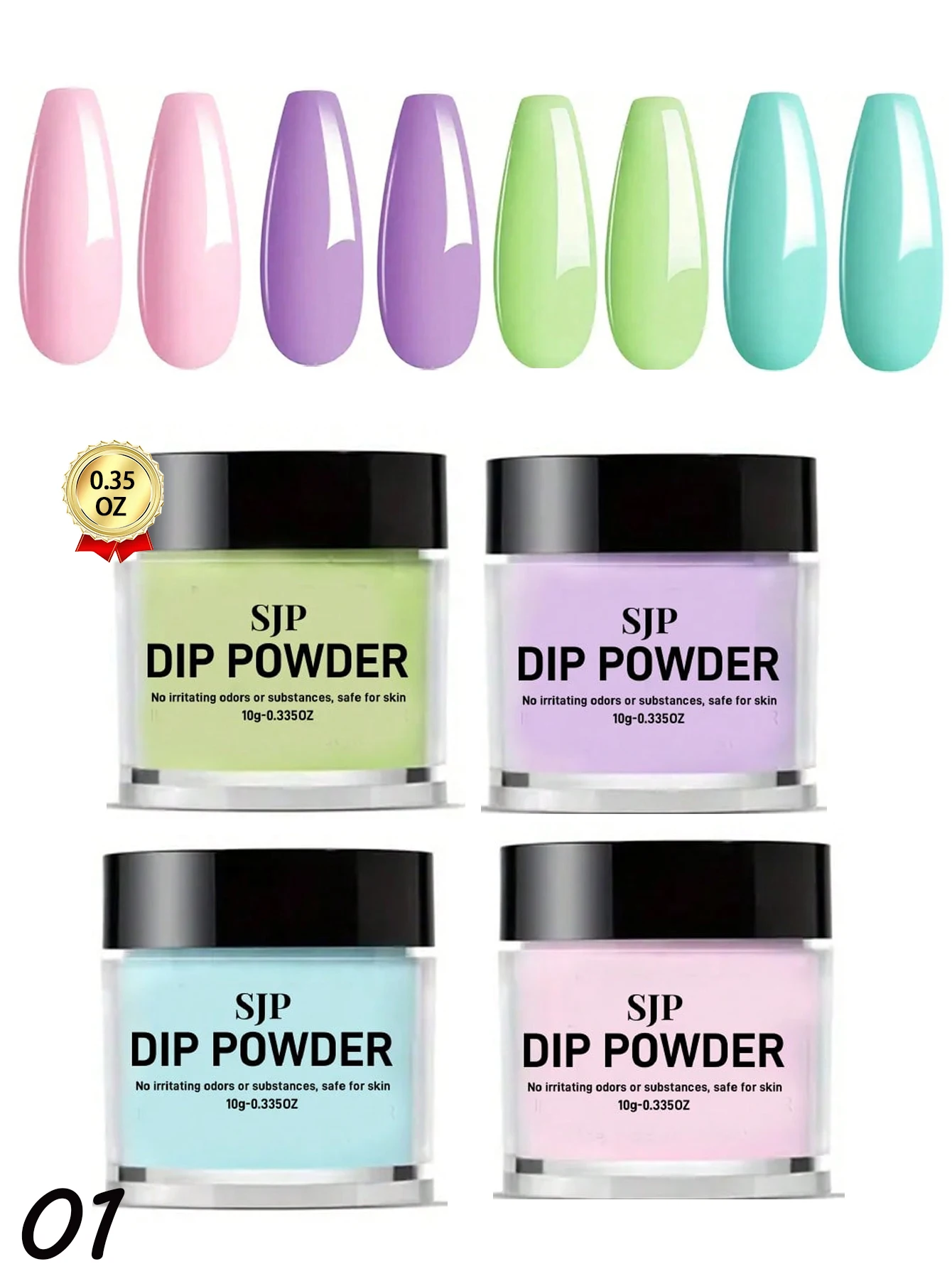 Kit de pó de imersão para unhas, 4 unidades, 0,335 fl.oz/cada, pó de imersão com 4 cores azul roxo preto rosa, kit de imersão em pó para unhas manicure