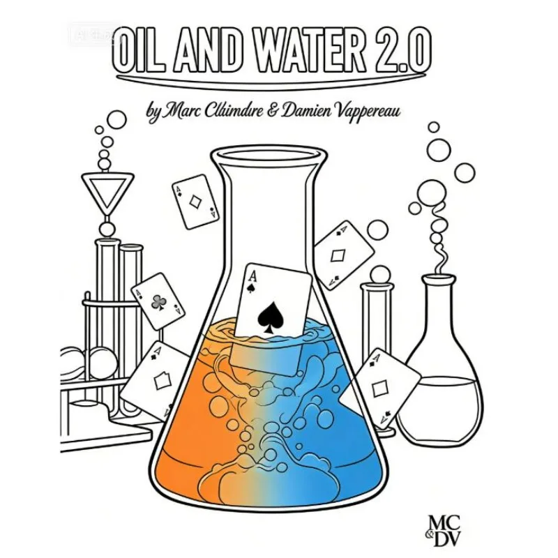 

Oil and Water 2.0 by Marc Céliandre Visual Red Black Card Separation Magic Trick Close Up Illusion Gimmick Mentalism Magician