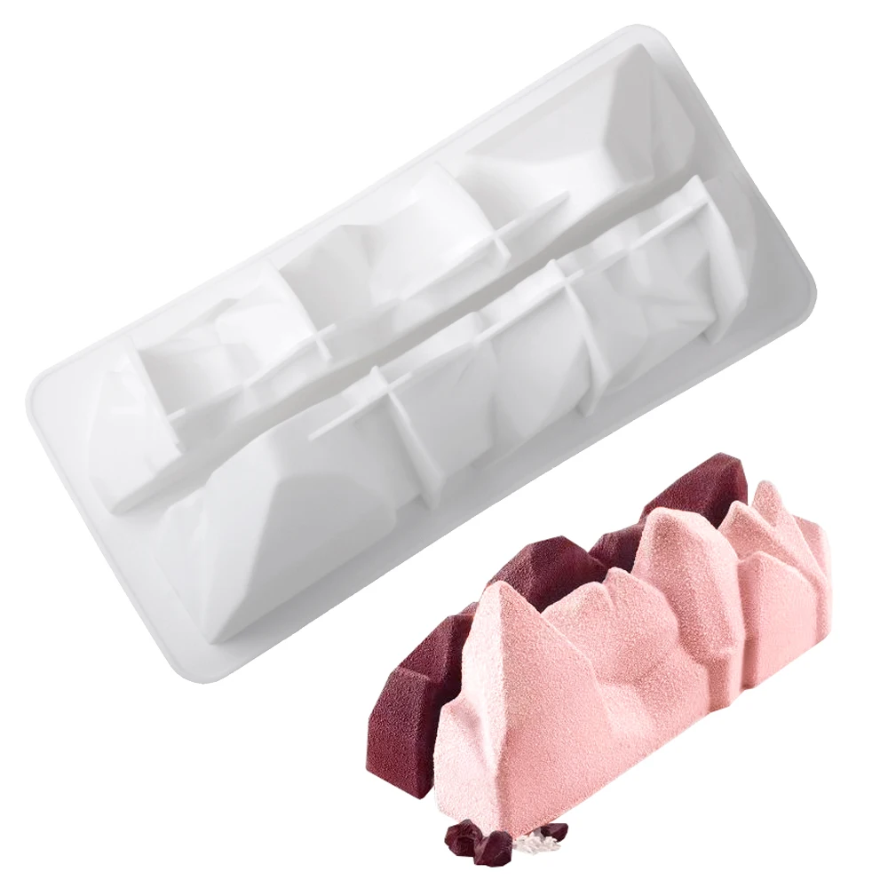 قالب موس جبل الثلج ثلاثي الأبعاد من السيليكون قالب خبز المعجنات الفرنسية DIY