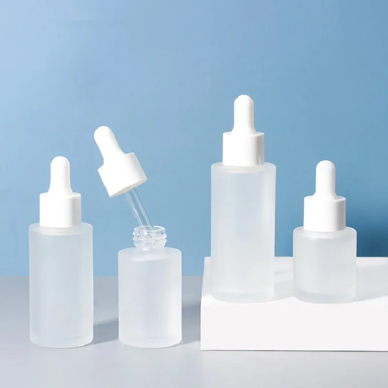 

30ML 60ML 80ML 100ML 120ML Frosted Glass Dropper Bottles with Pipette Empty Perfume Mini Bottle Oil Container Travel Essentials