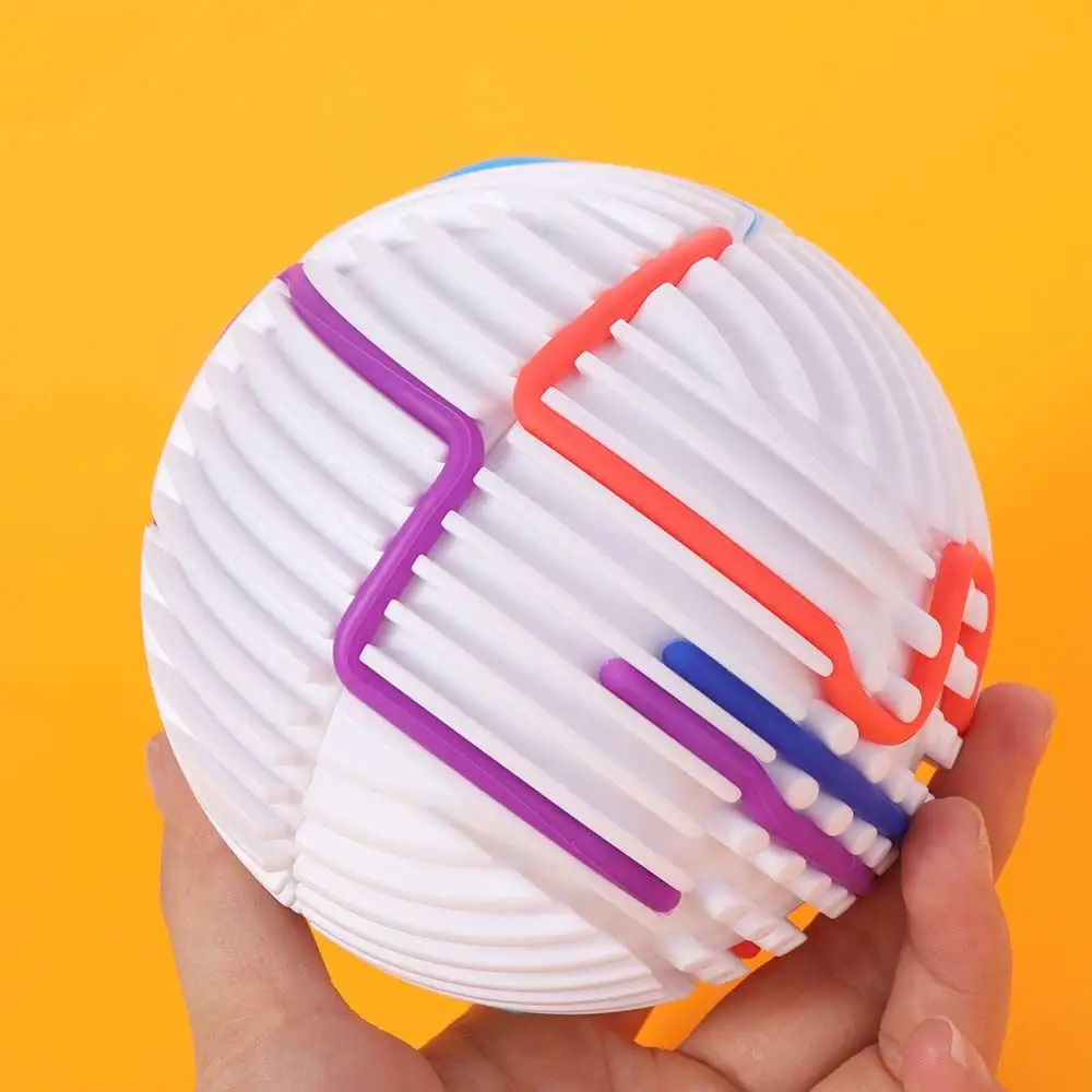 Boule d'activité sensorielle Montessori stéréoscopique 3D, matériau en Silicone, couleur arc-en-ciel, motricité, corde torsadée, conception à faire soi-même