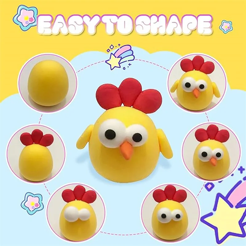 12/24/36 pcs Colorful Super Light Clay DIY Toys Air Dry Polymer Modelling Clay with 3 Tools Soft Creative Educational Slime Kids