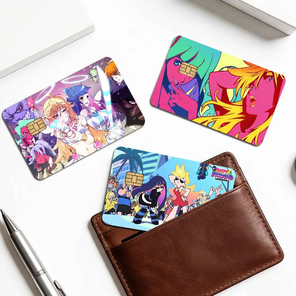 Anime P-panty And S-stockings 2024 Anime Cartoon Skin Stickers Film Tape Case for Big Credit Debit Card Front Side