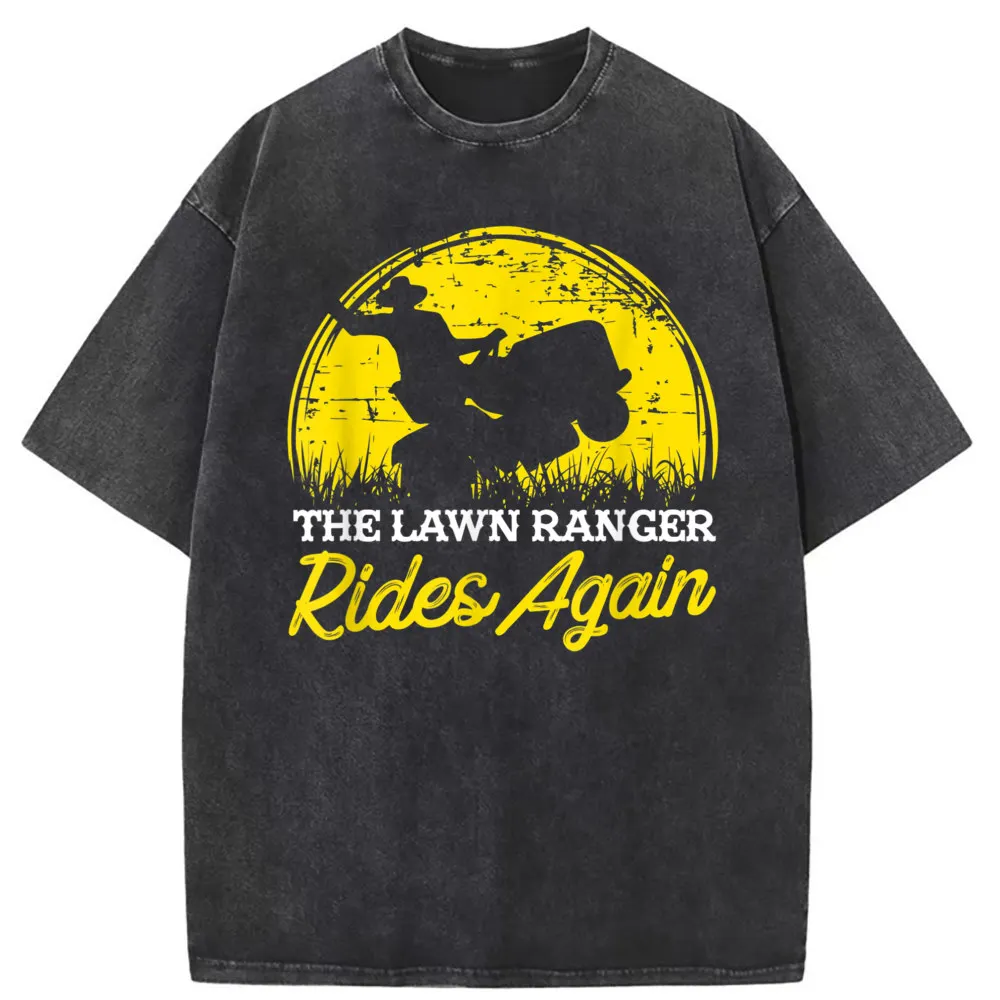 The Lawn Ranger Rides Again Mower Printed Men T Shirts Summer Autumn Unisex Long Sleeve Tees Vintage Sweatshirts Gothic Clothing