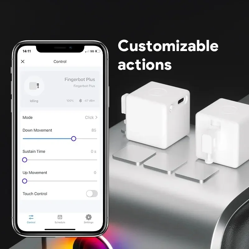 Bluetooth Smart Charging Switch Fingerbot Plus with Switch Bot Remoter Garage Curtains Button Robot Via Alice Alexa Google Home
