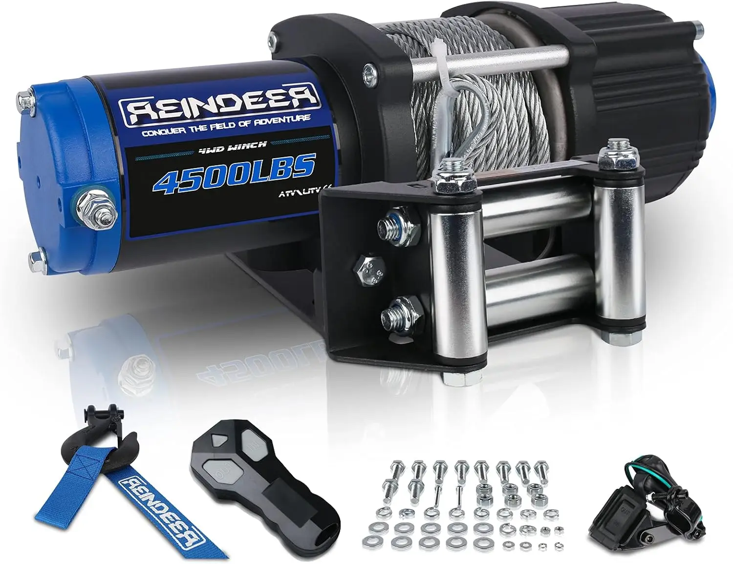 

New 12V Winch 4500 lb Load Capacity Electric Winch Kit for ATV UTV Steel Cable with Hawse Fairlead Waterproof IP67
