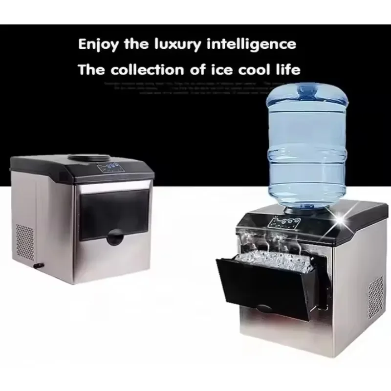 صانع ثلج صغير محمول من الفولاذ المقاوم للصدأ على سطح الطاولة، مكعب مطبخ منزلي جديد، طاولة مشروبات، صنع مكعبات الثلج #3