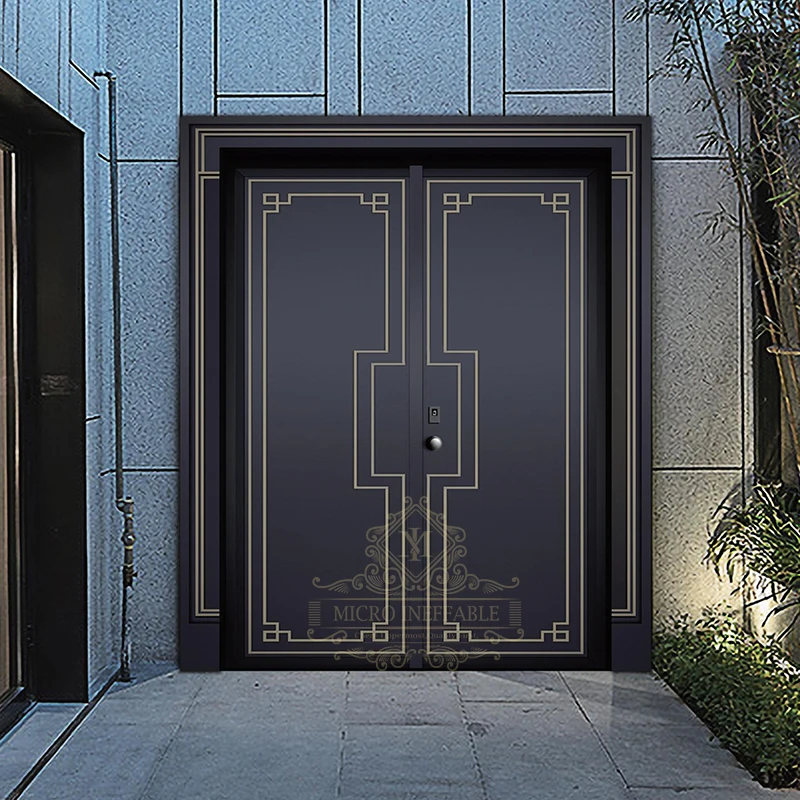 Country Building High Quality Classic Design Front Steel Security Doors With Special Handle