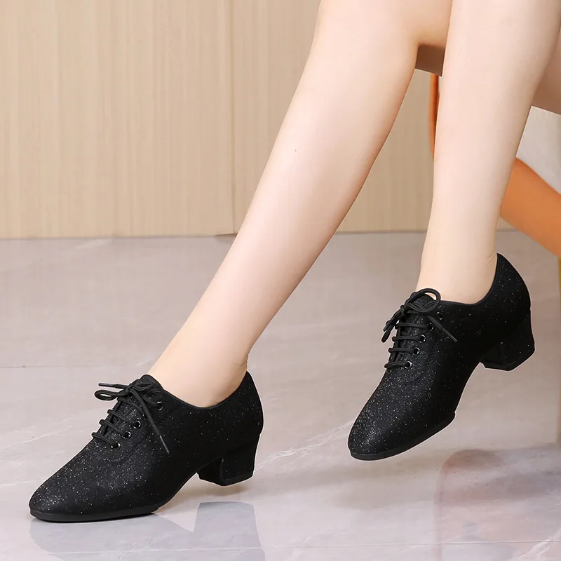 Women Latin Dance Shoes Salsa Jazz Dancing Shoe Woman Adult Girl Ballroom High Heels Female Training Modern Tango Dance Sneakers