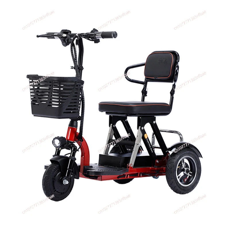 Folding High Back Seats for Elderly, Small and Lightweight, Three Wheeled Lithium Battery Car for Disabled