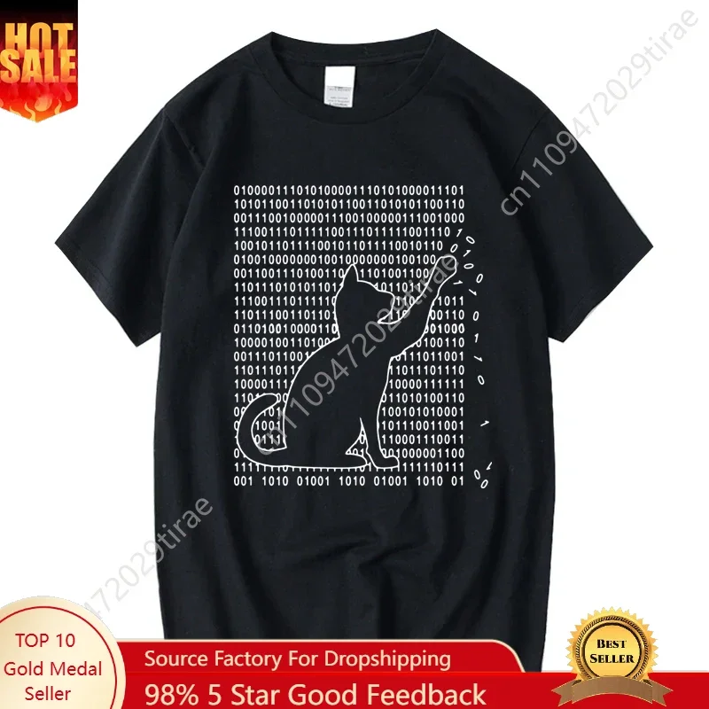 Men's High Quality T-shirt Cotton Blend Funny Cool Cat Design Print Summer Loose Short Sleeve for Men T-Shirt Male Tops Tees