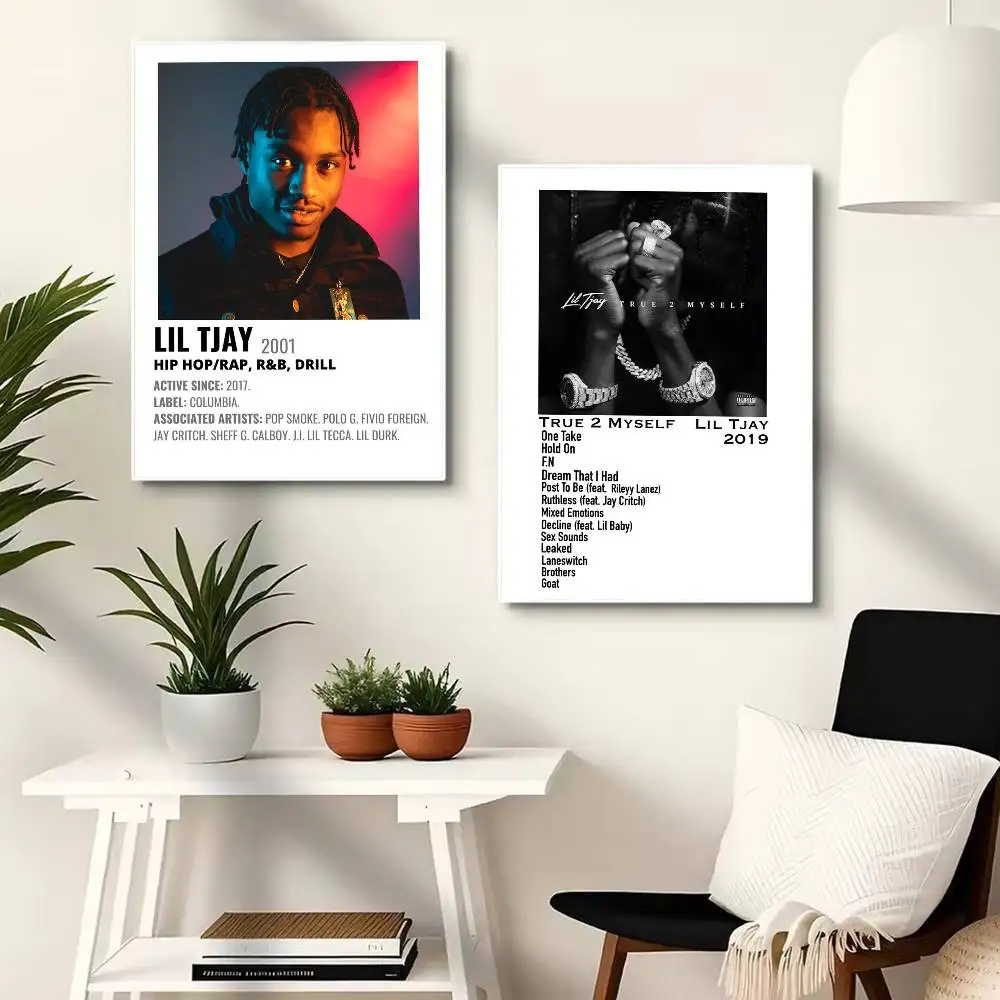 البوب مغني الراب ليل Tjay Central Cee ألبوم الموسيقى همزا المشارك ذاتية اللصق الفن ورق مقاوم للماء ملصق المنزل بار ديكور جدران الغرفة