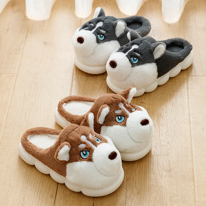 Winter Men Warm Slippers Lightness Leisure Couples Non-slip Indoor Home Shoes Flats Indoor Plush Casual Shoes Halloween Light