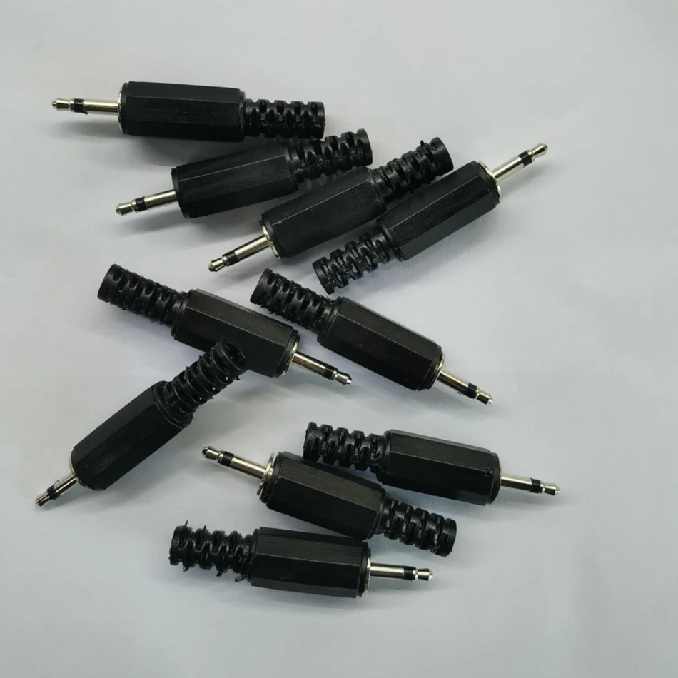 2.5mm 3.5mm Male Plug Mono Headphone Adapter Single Channel DIY 3.5 mm Audio Plug Jack Solder Extension Cable Wire Connector