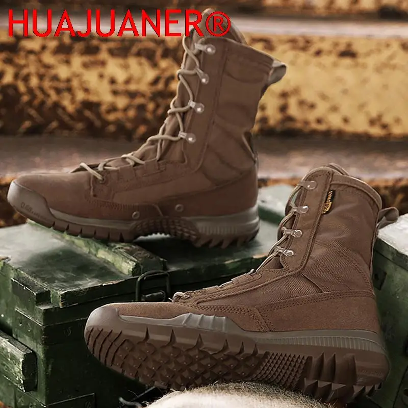 Men\'s Tactical Boots Non-slip Wear-resistant Boots Desert Combat Boots Outdoor Hiking Shoes Army Boots Male Shoes New