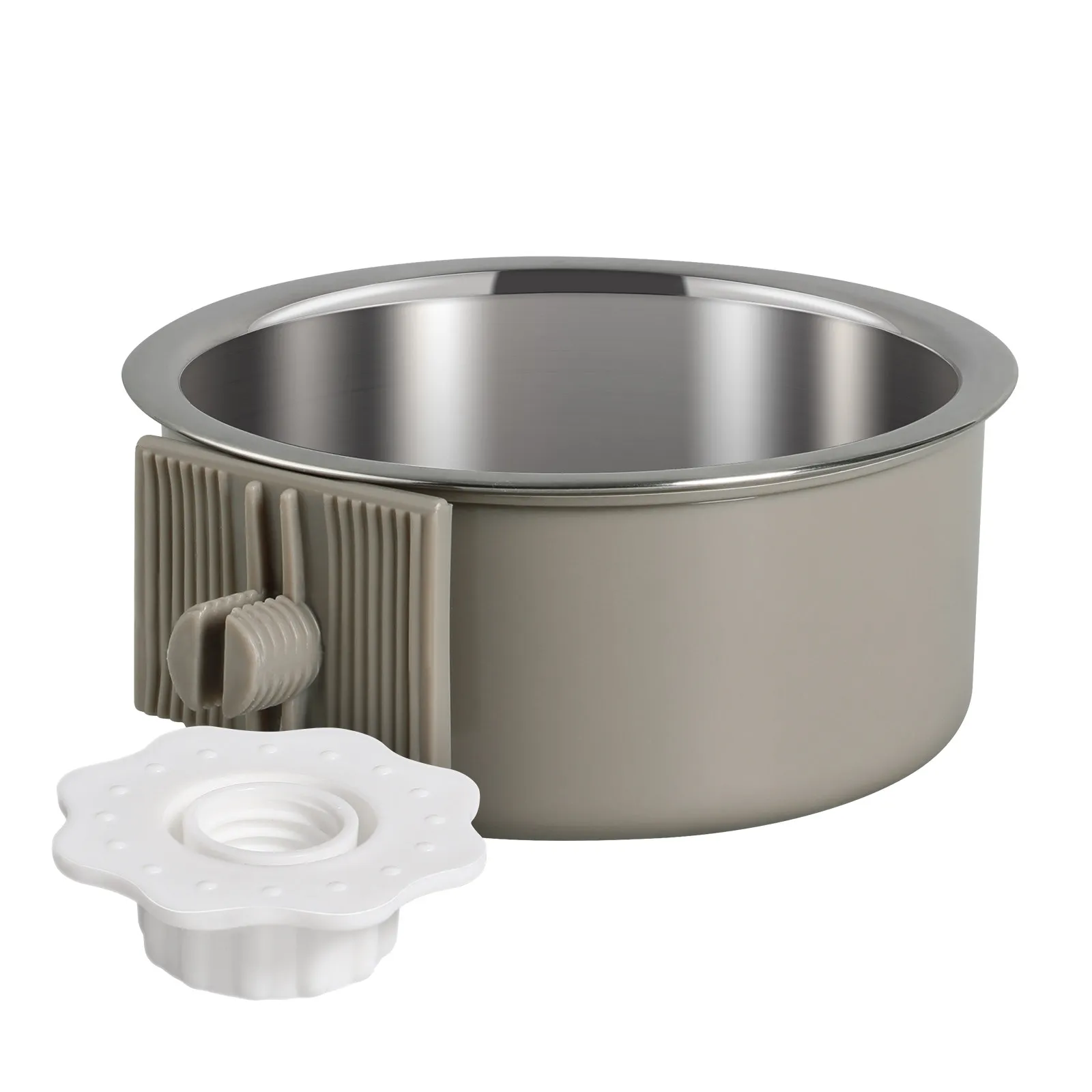 Stainless Steel Removable Pet Feeder Bowl for Dog Cat Bird Cage Hanging Food Water Bowl Easy Install Strong Thread Lock Safe
