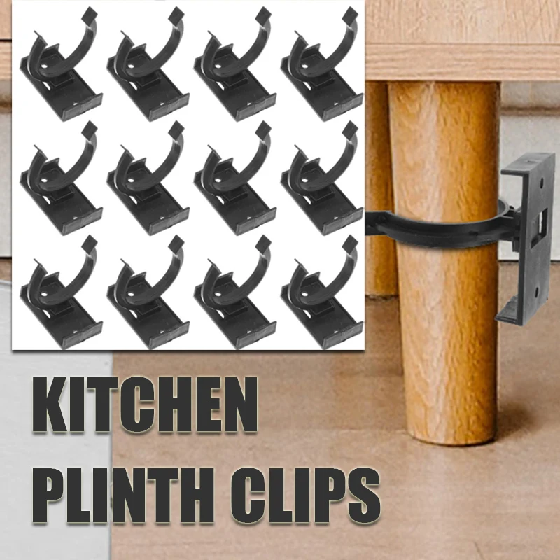 

20 Pcs Cabinet Foot Accessories Kick Install Kitchen Board Plinth Toe Kicks for Cabinets and Base Clamp Plinth Clips Plastic
