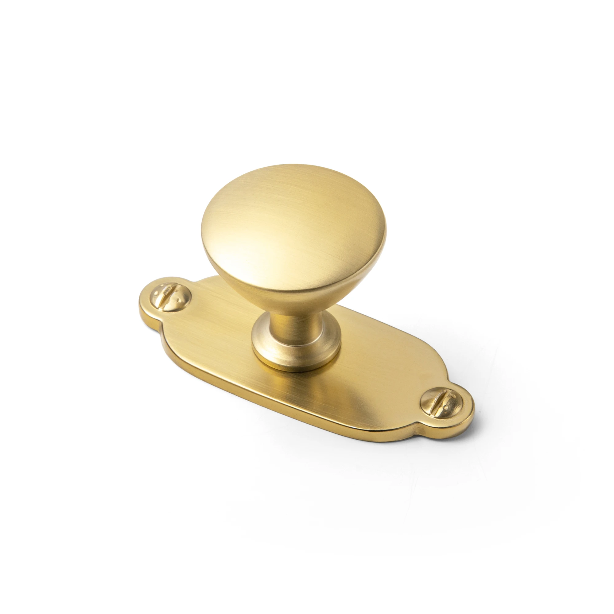 Goo-Ki Antique Brass Zinc Alloy Cabinet Knob with Backplate - Single Hole Center Cabinet Pull Hardware for Bedroom, Kitchen, 6 Pack