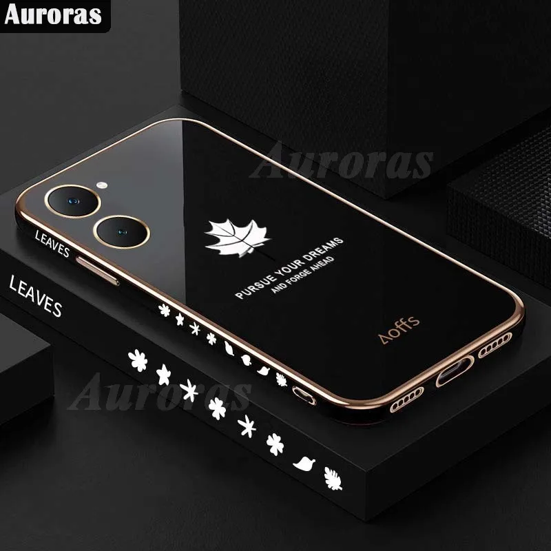 Auroras For VIVO Y18S 4G Y03 Y18 4G Case Plated Bezel Maple Leaf Soft Silicone Shell For VIVO Y18S 4G Cover Fundas