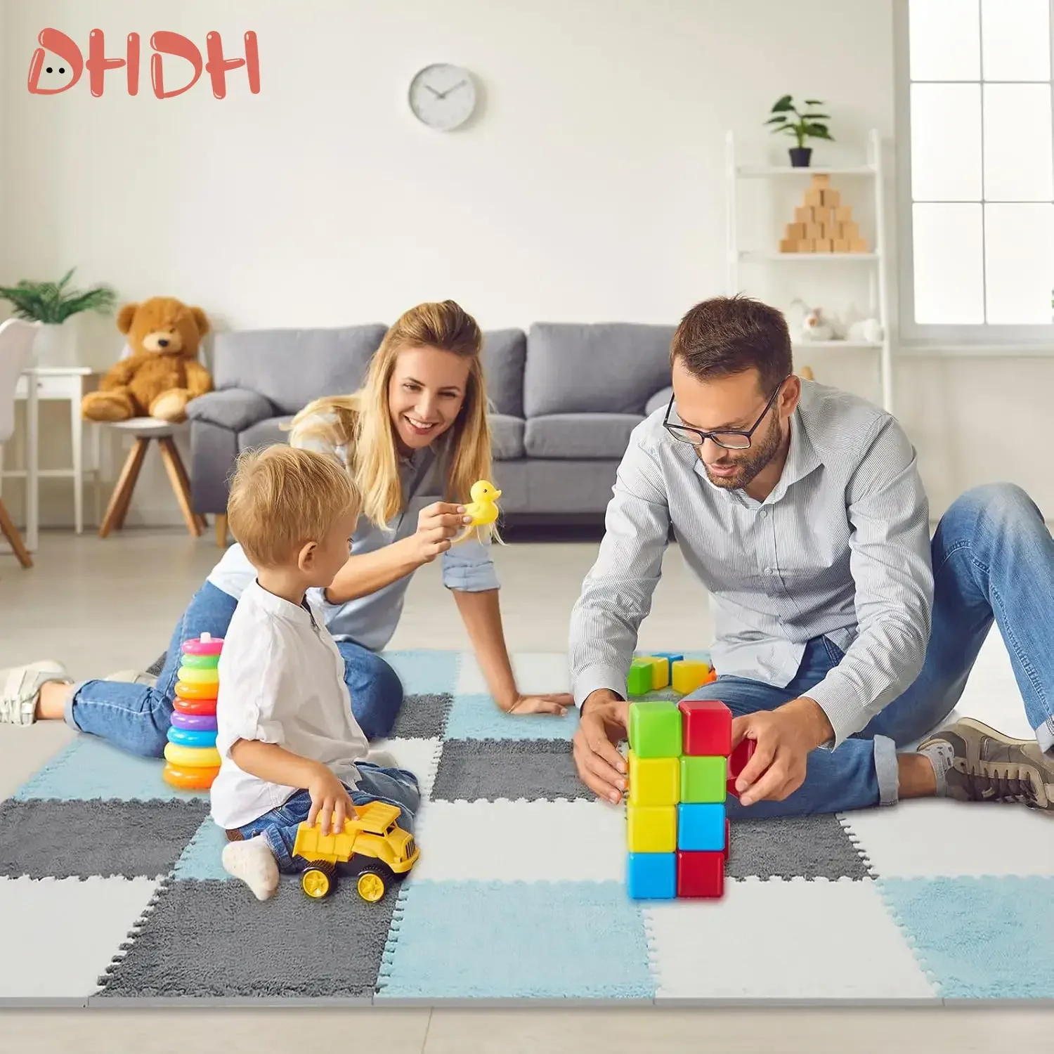 

Puzzles Carpet Soft Plush Mat Baby Play Mat Baby Toys in Children's Room Keep Warm Anti-slip Home Decor Rugs 30*30*1CM