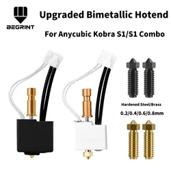 For Anycubic Kobra S1/S1C Upgrade Bimetallic Hotend Kit brass nozzle Bi-metal Throat For Kobra S1 Combo Spare Parts Accesories