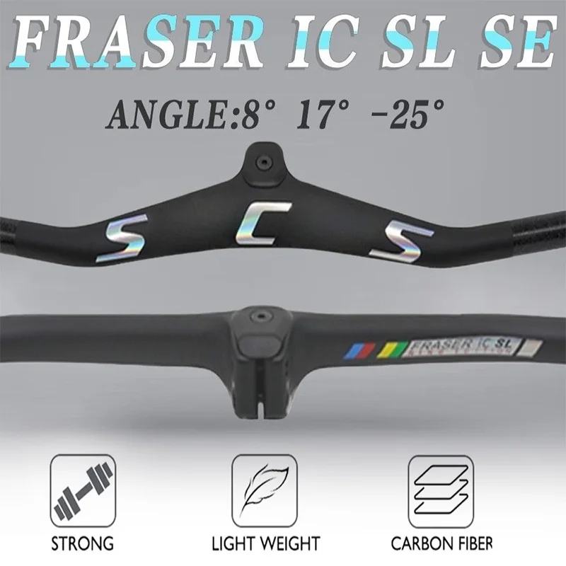 

Hot Sale T800 Carbon Integrated MTB Handlebar SCS FRASER IC SL SE 740mm Ultra Light XC Mountain Bike One Piece Bar 60/70/80/90mm