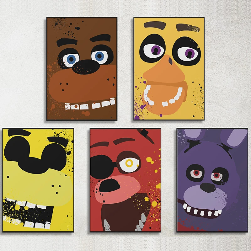 Hot Game FNAF Five-nights-At-Freddys Posters and Prints Canvas Printing  Modern Wall Art Picture for Living Room Home Decoration