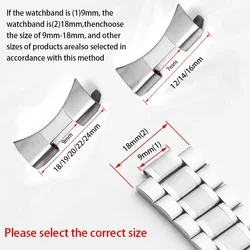 12/14/16/18/19/20/22/24mm Stainless Steel Strap Connectors Bracelet Link Accessory Curved End Adapters for Seiko SKX009 SKX007